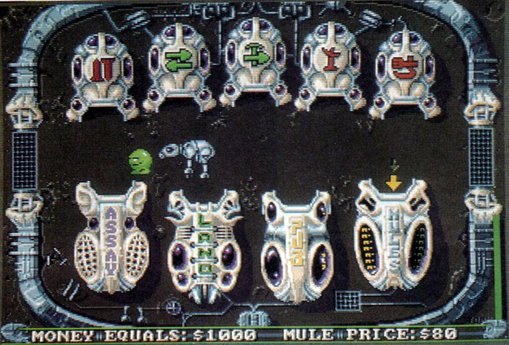 Deluxe M.U.L.E. Town screen